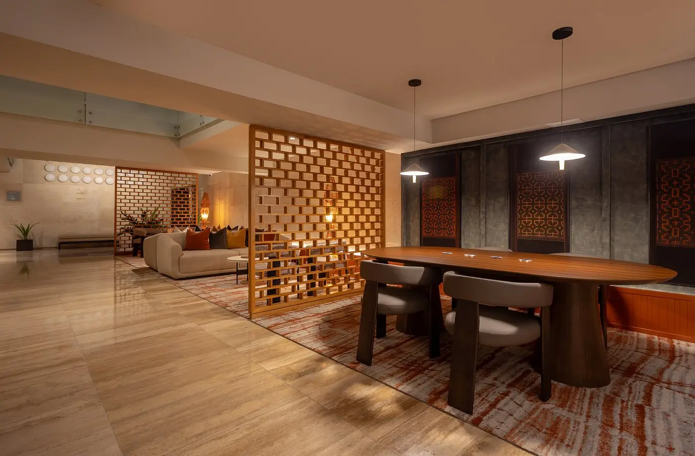 Lobby del hotel Sonesta Hotel Miraflores.