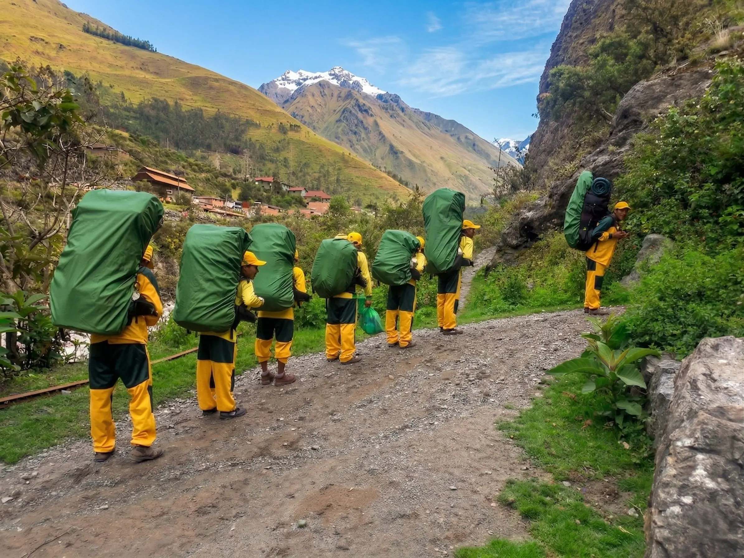 Equipo de porters del Camino Inca