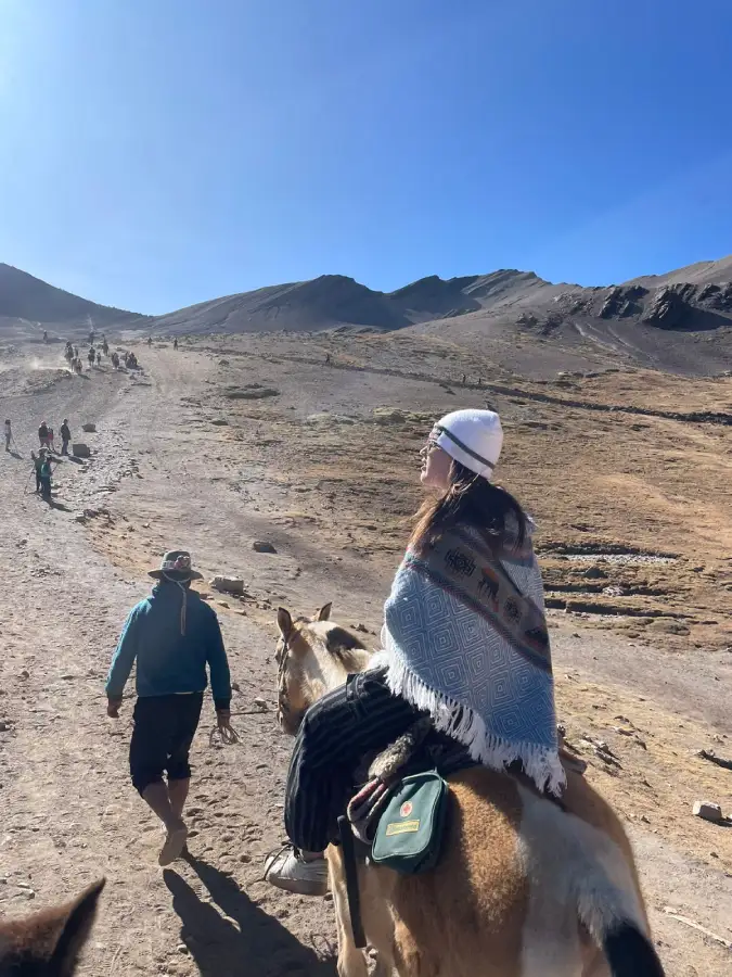 rainbow mountain on horseback